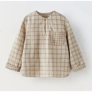 Zara Baby Plaid Shirt With Pocket 3-6 Months